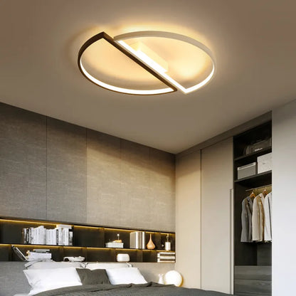 LED светодиоден вектор Arcus, Semicircles, 35W, метални, устойчиви, студени/горещи/неутрални, черни с бял, модерен дизайн