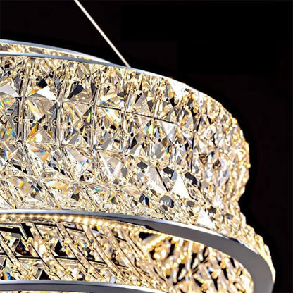 LED полилей LLC130/1CH, кристал и метал, 31 W, 1 кръг, възможност за димиране, регулируема височина, студена/топла/неутрална светлина, луксозно осветление