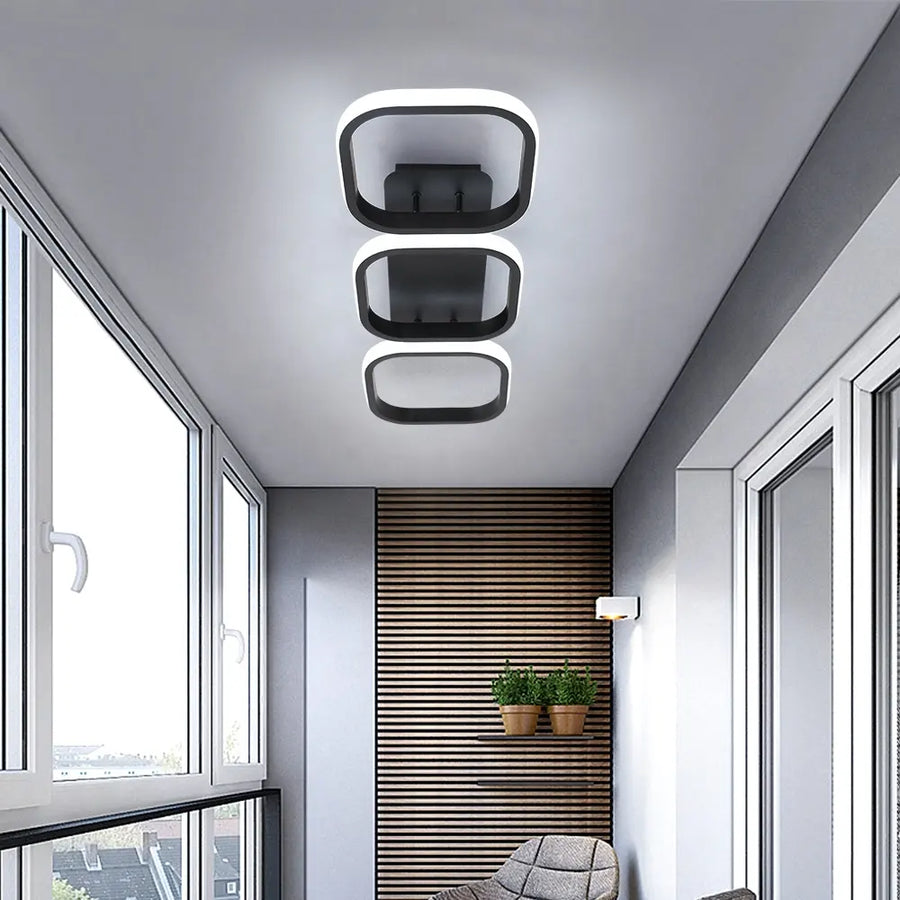 LED LED VERTEX GRID PARALAL, 32W, 3 квадрата Студена/гореща/неутрална светлина, черна