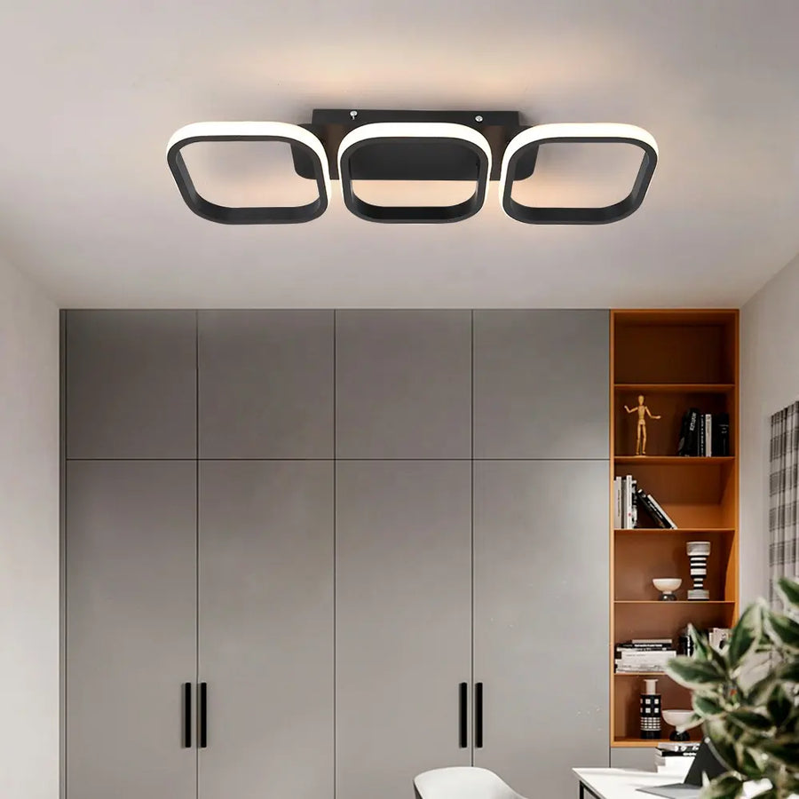 LED LED VERTEX GRID PARALAL, 32W, 3 квадрата Студена/гореща/неутрална светлина, черна