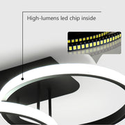 LED LED Lust Elio, 24W, 4 кръга, студена/гореща/неутрална светлина, черно черно