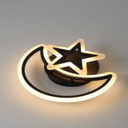 LED полилей с месец за дистанционно управление и 45W звезда, 2 елемента, студена/гореща/неутрална светлина, нестабилна, черна