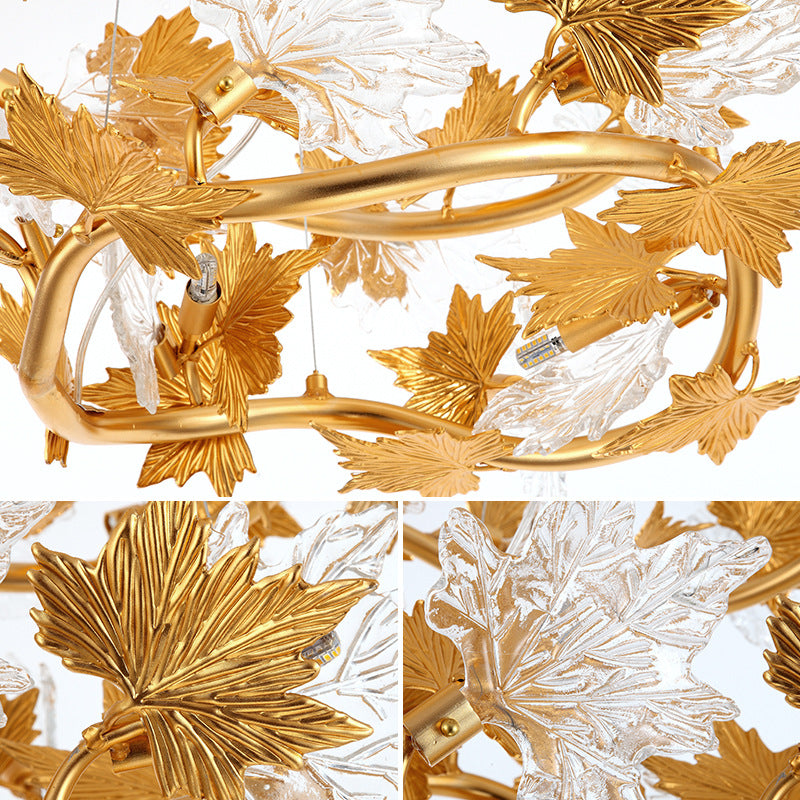 Модерен полилей, CM260/800GD, 8xE14, диаметър 80 см, злато, регулируема височина, метал и кристали