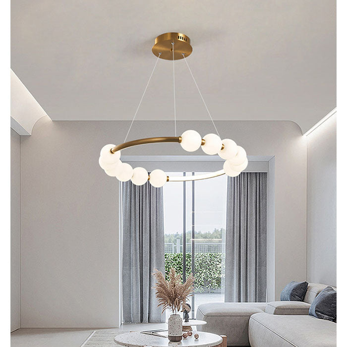 Суспендиран Lustra LED Acril Nova 57W с дистанционно управление, Beotal, 3000K/4000K/6000K, злато, метал и акрил