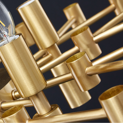 Кристален полилей CC850/480GD, 6xE14, 48X45 см, регулируема височина, блестящо злато, регулируема височина, елегантен дизайн, метал и кристал