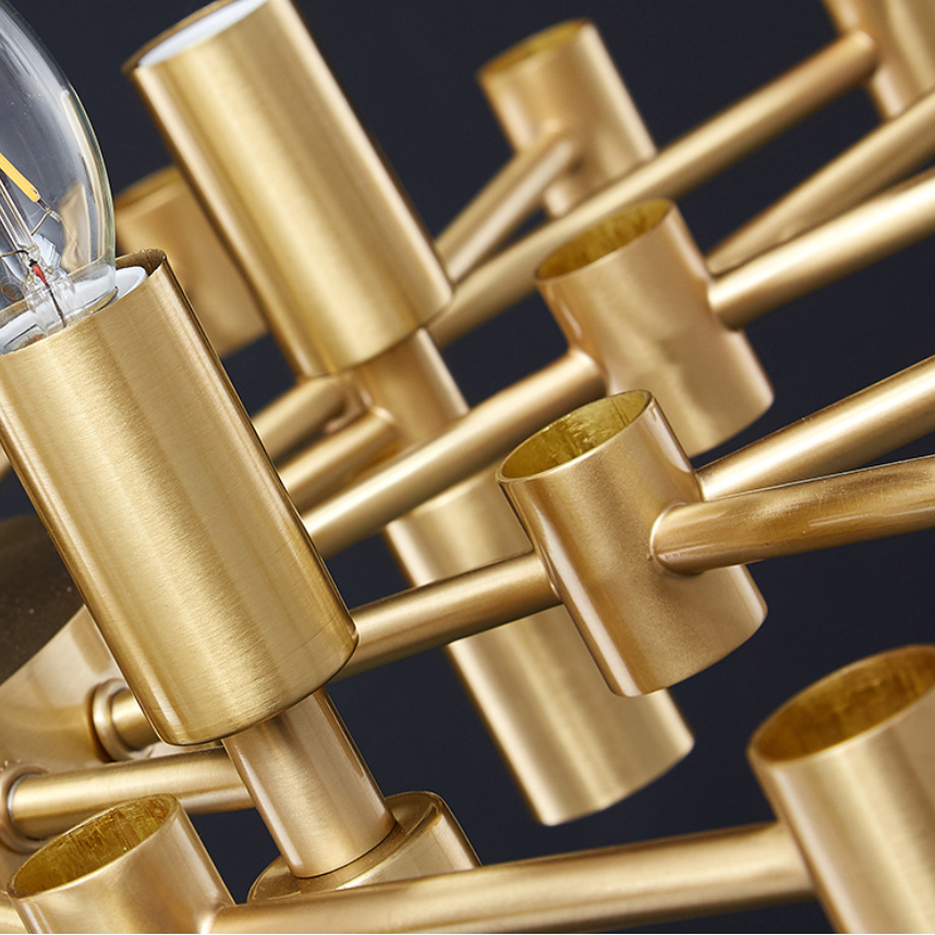 Кристален полилей CC850/480GD, 6xE14, 48X45 см, регулируема височина, блестящо злато, регулируема височина, елегантен дизайн, метал и кристал