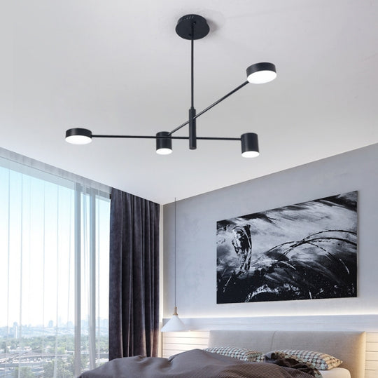 GALIOS LED полилей 48W, 4 елемента, студена/топла/неутрална светлина, черен Модерни полилеи Заглавие по подразбиране Alessandro Design