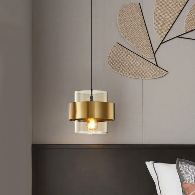 Висящ полилей LC866/1TN, 1XE27, регулируема височина, стъкло и метал