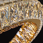 LED полилей LLC130/1CH, кристал и метал, 31 W, 1 кръг, възможност за димиране, регулируема височина, студена/топла/неутрална светлина, луксозно осветление