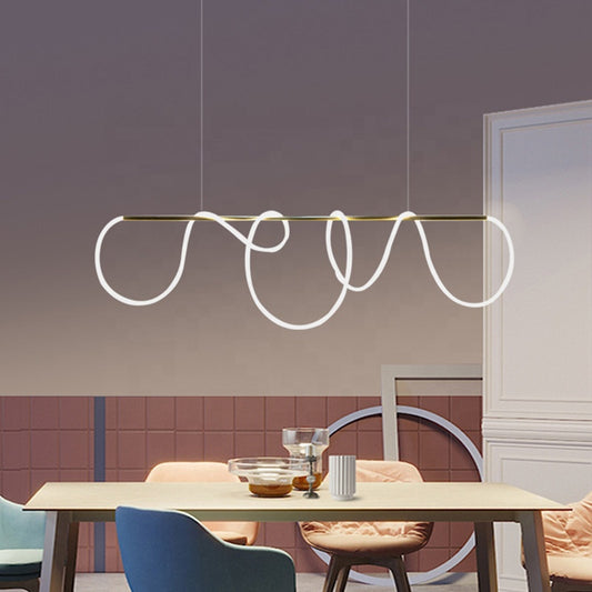 Lustra Suspended LED Acril Elara 96W с дистанционно управление, Beotal, 3000K/4000K/6000K, злато