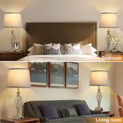 Veioza VZ212WH, 1x E27, метал и текстил, бяло и златно