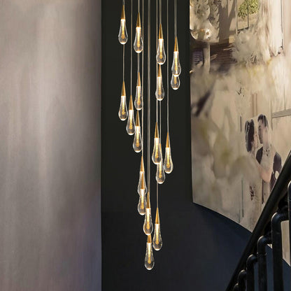 Висящ кристален LED полилей, 60 W Юстиниан, диаметър 60 см, регулируема височина, злато, метал и кристал