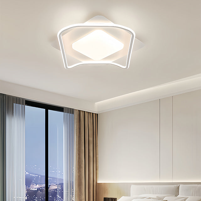 LED полилей с модерно дистанционно управление 106w, 2 квадрата, студена/гореща/неутрална светлина, нестабилна, бяла
