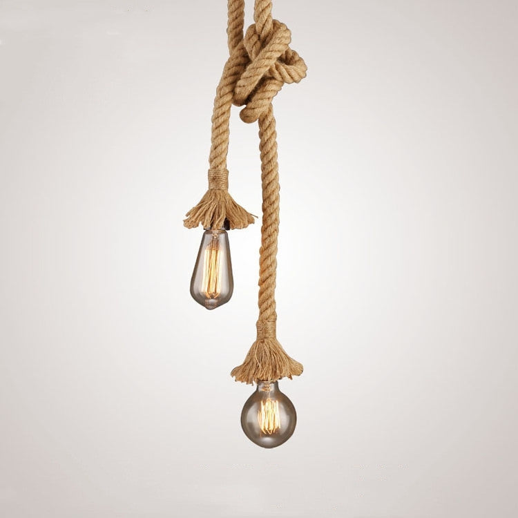Caruso Pendul, 2*E27, Black, Metal and Twine