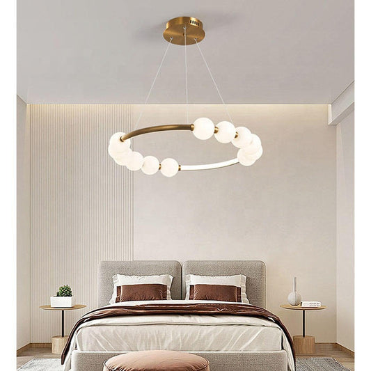 Суспендиран Lustra LED Acril Nova 57W с дистанционно управление, Beotal, 3000K/4000K/6000K, злато, метал и акрил