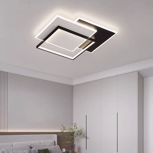 LED полилей с геометрия на дистанционно управление Cubo, 120W, 3 квадрата, студена/гореща/неутрална светлина, нестабилна, черна