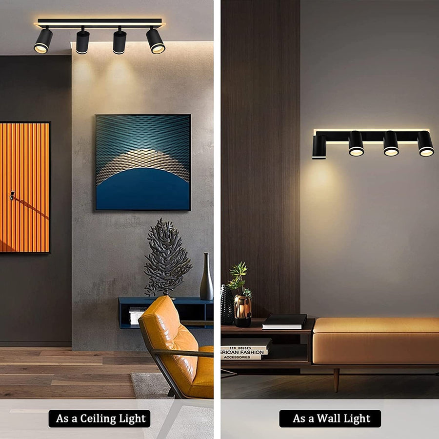 LED LED ELLEN 46W Студен/горещ/неутрален регулируем акрилен и черен метален проектор