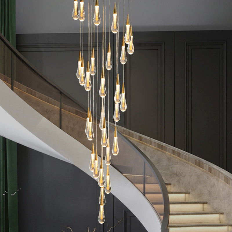 Висящ кристален LED полилей, 60 W Юстиниан, диаметър 60 см, регулируема височина, злато, метал и кристал