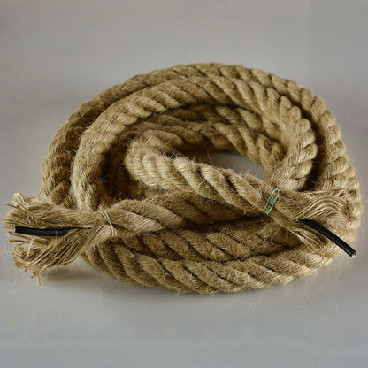 Caruso Pendul, 2*E27, Black, Metal and Twine