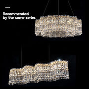 Кристален LED полилей с дистанционно управление Regalis, дължина 58 см, блестящ хром, топла/студена/неутрална светлина 3000K/4000K/6000K, регулируема височина, димируема светлина, метал и кристал