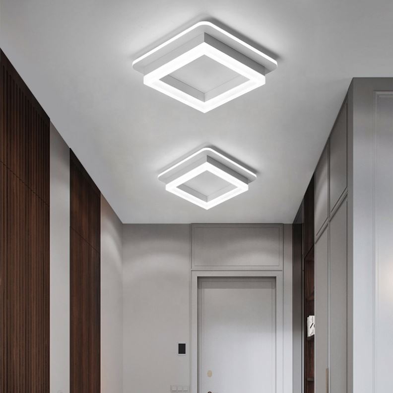 Модерен 29W LED полилей, диаметър 22 см, квадрат, студ/гореща/неутрална светлина, бяло