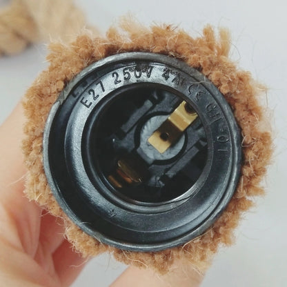 Винтидж полилей Corda, 1xE27, рустик, връв и метал, 130 см, черна опора