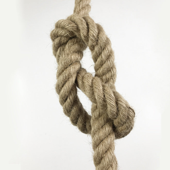 Винтидж полилей Corda, 1xE27, рустик, връв и метал, 130 см, черна опора