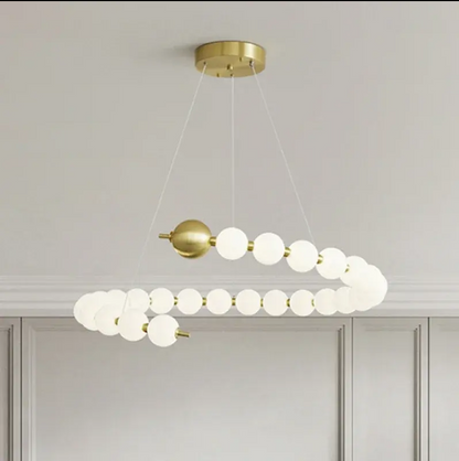 Суспендиран похот LED Acril Aurelia 41W с дистанционно управление, греда, 3000k/4000k/6000k, злато, метал и акрил