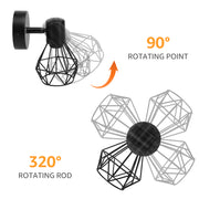 Полилей с абажур, GRACIE, LC365/1BK, диамант, 1XE14, черен, метал