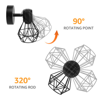Полилей с абажур, GRACIE, LC365/1BK, диамант, 1XE14, черен, метал
