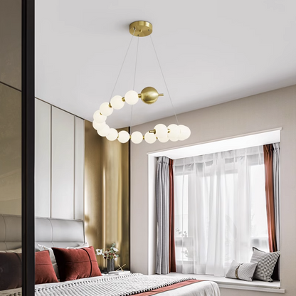 Суспендиран похот LED Acril Aurelia 41W с дистанционно управление, греда, 3000k/4000k/6000k, злато, метал и акрил