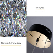 Кристален LED полилей с дистанционно управление Regalis, дължина 58 см, блестящ хром, топла/студена/неутрална светлина 3000K/4000K/6000K, регулируема височина, димируема светлина, метал и кристал