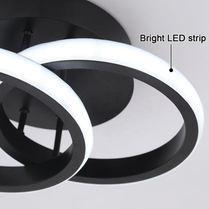 LED полилей VERTEX CIRCULA 22W, 2 кръга, метални рамки, студена/топла/неутрална светлина, черен