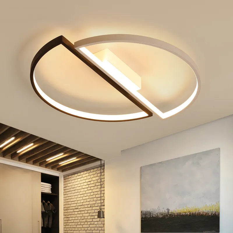 LED светодиоден вектор Arcus, Semicircles, 35W, метални, устойчиви, студени/горещи/неутрални, черни с бял, модерен дизайн