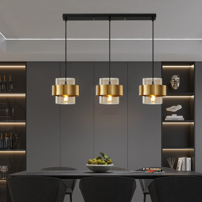 Висящ полилей LC866/3LTN, 3XE27, регулируема височина, стъкло и метал