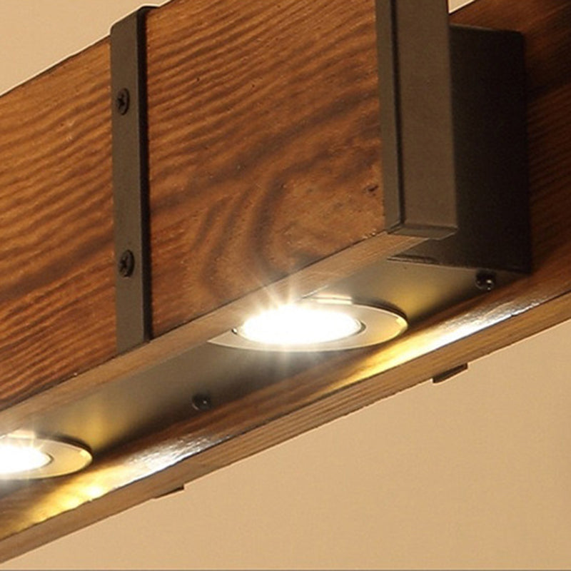 Винтидж LED полилей LV565/4, 12W Rustic Barn, дърво и метал, 100 см, черен