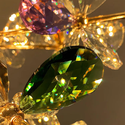 Модерен кристален полилей, CC372/600GD, 32xG4, злато и кристали, 55 см, регулируема височина, метал и кристал