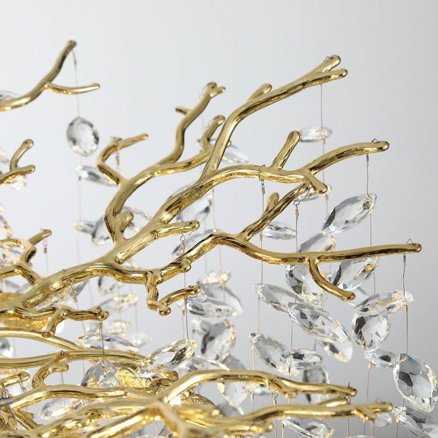 Кристален полилей WALTZ Rhapsody, 9x G9, злато, 60 см, регулируема височина, метал и кристал