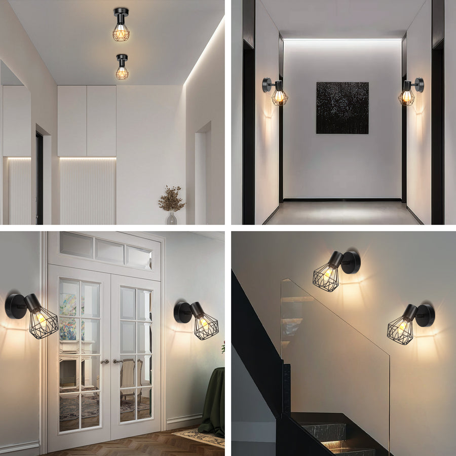 Полилей с абажур, GRACIE, LC365/1BK, диамант, 1XE14, черен, метал