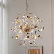 Модерен кристален полилей, CC372/600GD, 32xG4, злато и кристали, 55 см, регулируема височина, метал и кристал