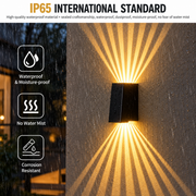 CALMO Външна LED стенна лампа, 8W, топла светлина, IP65, алуминий, черна