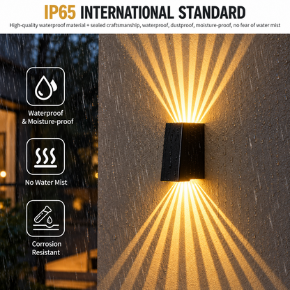 CALMO Външна LED стенна лампа, 8W, топла светлина, IP65, алуминий, черна