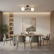 LED и кристален полилей ORBIT, 55cm, 2xE27, Globes, Черен