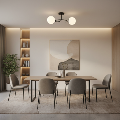 LED и кристален полилей ORBIT, 55cm, 2xE27, Globes, Черен