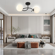LED и кристален полилей ORBIT, 55cm, 2xE27, Globes, Черен