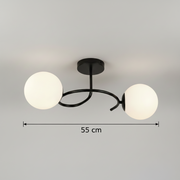 LED и кристален полилей ORBIT, 55cm, 2xE27, Globes, Черен