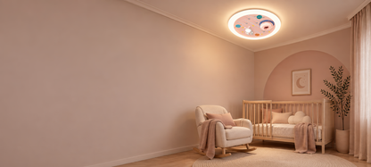 LED полилей CONSTELATION с дистанционно управление 63W, Диаметър 50см, Студена/Топла/Неутрална светлина, Розов