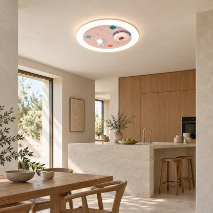 LED полилей CONSTELATION с дистанционно управление 63W, Диаметър 50см, Студена/Топла/Неутрална светлина, Розов