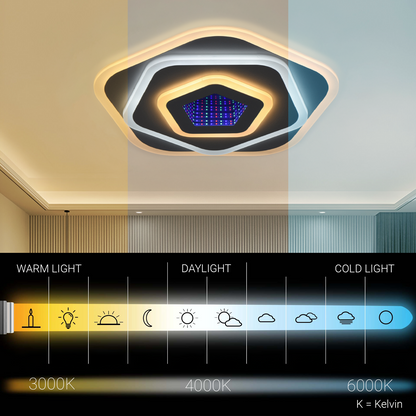 NEXA 3D LED полилей 40W, диаметър 23 см, студена/топла/неутрална светлина, бял