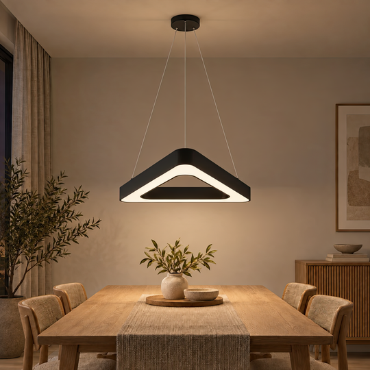 Окачен LED полилей ANGLE, 60 см, 25 W, регулируема височина, студена светлина, черен, метал и акрил